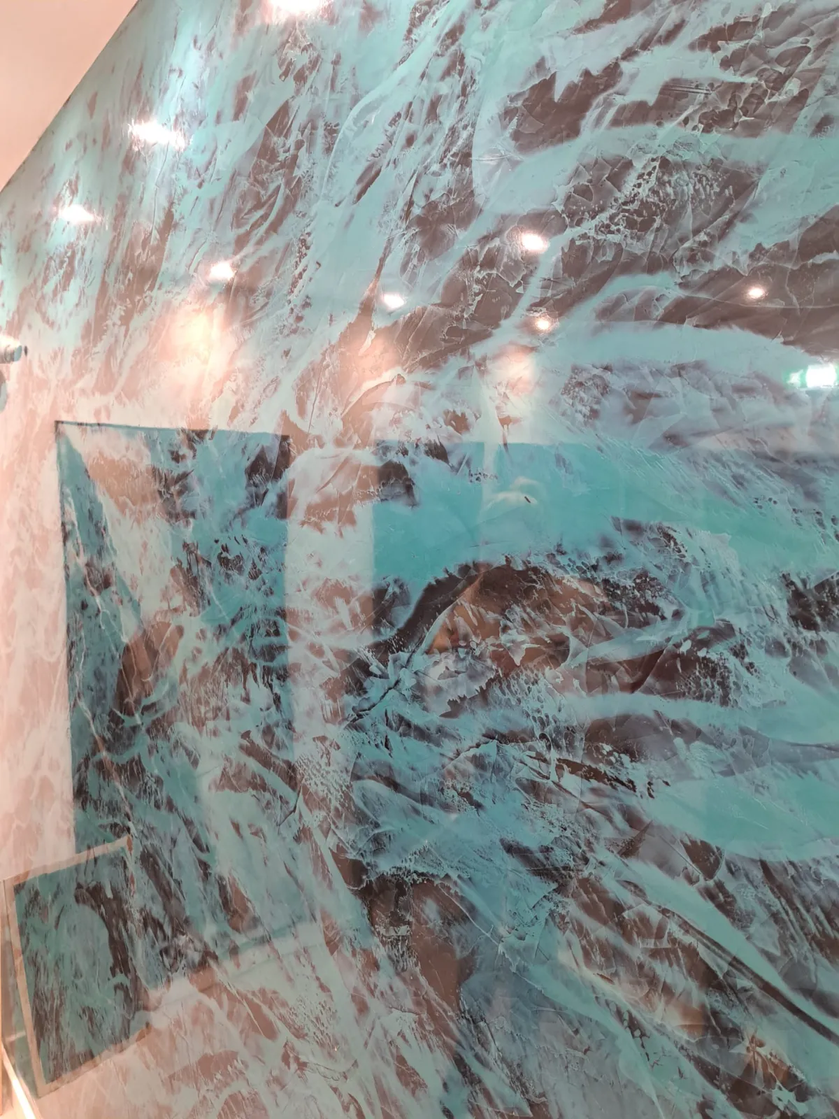 Turquoise stucco marble
